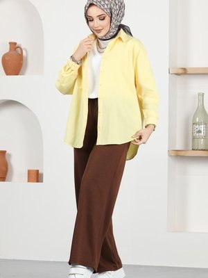 Kahve Beli Lastikli Eşofman Altı Kahve Beli Lastikli Eşofman Altı