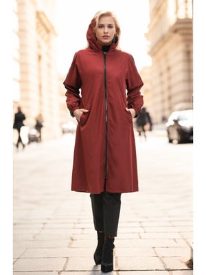 Bordo Kapüşonlu Cepli Kap Bordo Kapüşonlu Cepli Kap