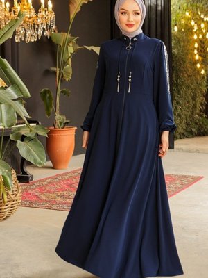 Lacivert Pul Detaylı Mevlana Ferace Lacivert Pul Detaylı Mevlana Ferace