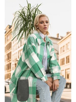 Yeşil 4005f Ekose Desenli Düğmeli Kaban Yeşil 4005f Ekose Desenli Düğmeli Kaban
