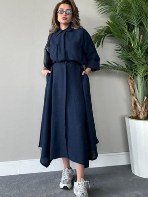 Liyal Etekli Takım Lacivert