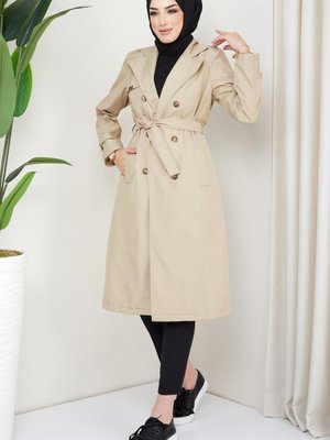 Kuşaklı Trençkot Bej Kuşaklı Trençkot Bej