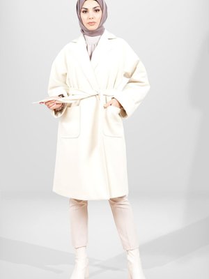 Krem Taksim Kaban Krem Taksim Kaban