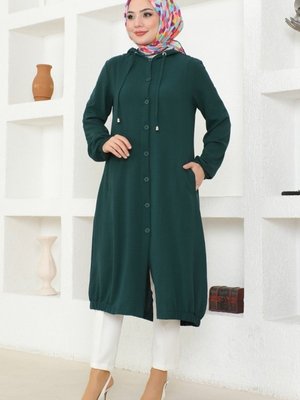 Zümrüt Önden Düğmeli Basic Kap