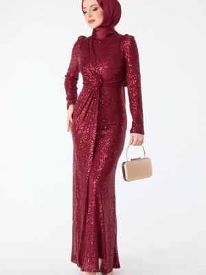 Bordo Abiye Elbise Bordo Abiye Elbise