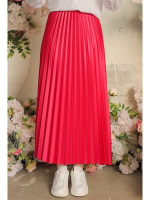 Fuşya Laris Piliseli Etek