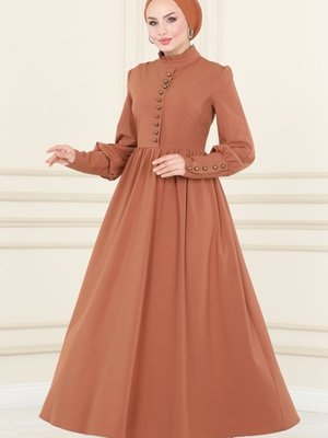 Bisküvi Aksesuar Düğmeli Elbise