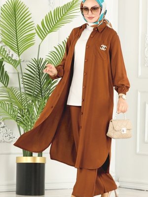 Taba Cep Detaylı Viskon Takım