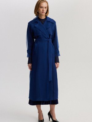 Kuşaklı Organze Trençkot