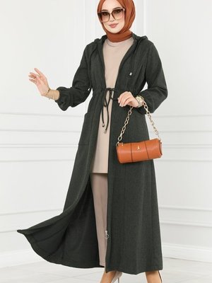 Açık Haki Beli Tünelli Kışlık Ferace Açık Haki Beli Tünelli Kışlık Ferace