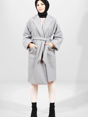 Gri Kaşe Taksim Kaban Gri Kaşe Taksim Kaban