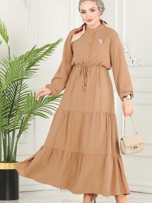 Latte Beli Tünelli Aerobin Elbise