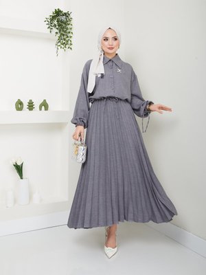 Gömlekli Piliseli Etekli Takım Gömlekli Piliseli Etekli Takım