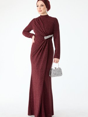Bordo Abiye Elbise Bordo Abiye Elbise