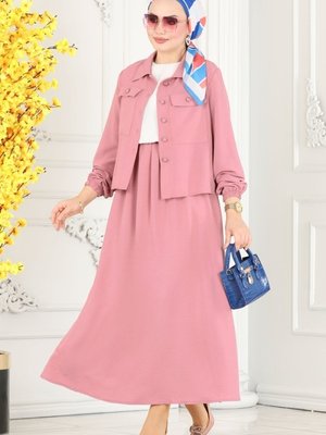 Gül Kurusu Cep Detaylı Takım Gül Kurusu Cep Detaylı Takım