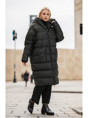 Siyah Reglan Kol Şişme Mont