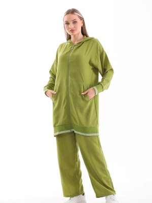 Yeşil Yazlık Sweat Pantolon Alt Üst İkili Takım