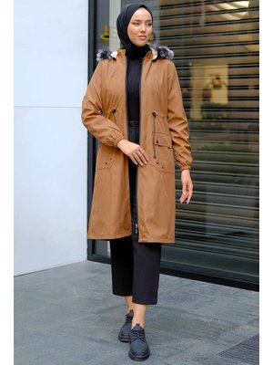 Taba Süs Cepli İçi Peluş Mont Taba Süs Cepli İçi Peluş Mont