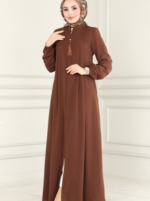 Kahve Püskül Detaylı Medine İpeği Ferace Kahve Püskül Detaylı Medine İpeği Ferace