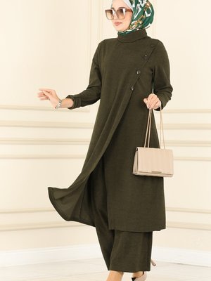 Haki Düğme Detaylı Kışlık Takım Haki Düğme Detaylı Kışlık Takım