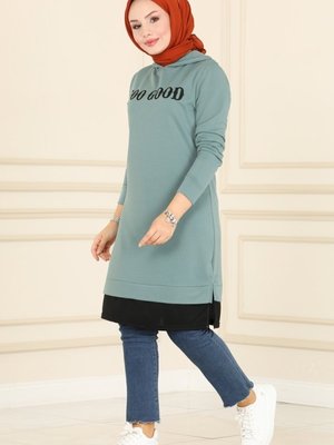 Mint Yazı Detaylı Spor Tunik Mint Yazı Detaylı Spor Tunik