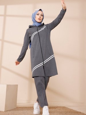 Tunik Pantolon + Koyu Gri Tunik Pantolon + Koyu Gri