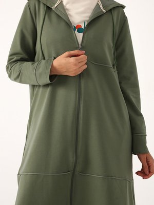 Soft Yeşil Kapüşonlu Fermuarlı Hırka Soft Yeşil Kapüşonlu Fermuarlı Hırka