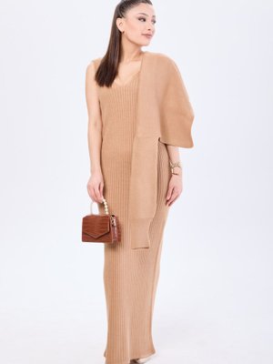 Vızon Elbise Ve Croplu Triko İkili Takım