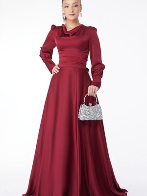 Bordo Abiye Elbise Bordo Abiye Elbise