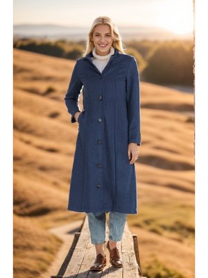 İndigo Hermes Kaşe Düğmeli Kaban İndigo Hermes Kaşe Düğmeli Kaban