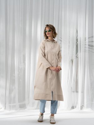 Pamuklu Yazlık Kap Bej Bol Kalıp