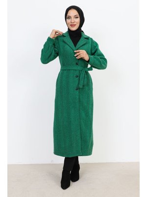 Yeşil Kruvaze Yaka Düğmeli Kap