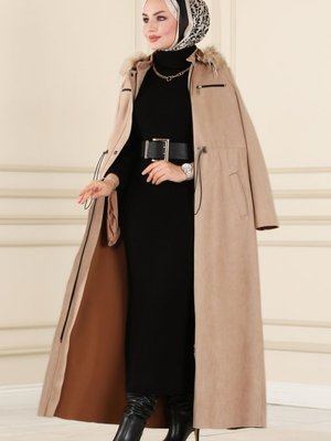 Vizyon Fermuar Detaylı Süet Ferace Vizyon Fermuar Detaylı Süet Ferace