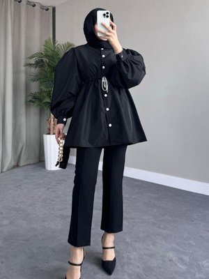 Mihrimah Taşlı Ceket Siyah Mihrimah Taşlı Ceket Siyah