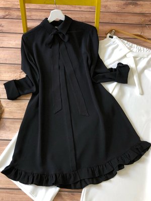 Fırfırlı Tunik Siyah