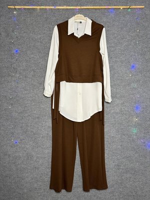 Triko Tunik 3'lü Takım (pantolon,gömlek,yelek)