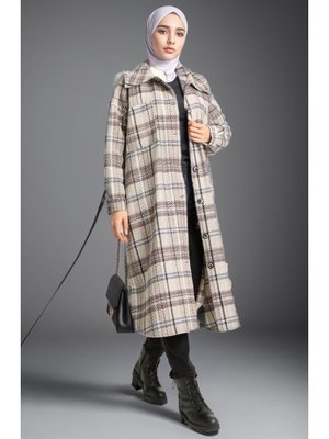 Oduncu Kışlık Kaban Bej Mor Oduncu Kışlık Kaban Bej Mor