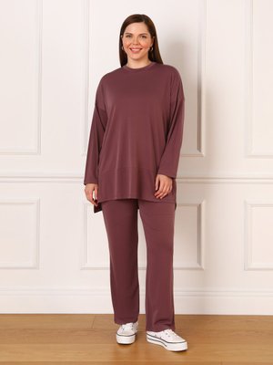 Büyük Beden İkili Örmetakım Koyu Mor