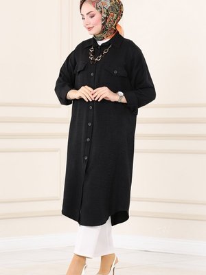 Siyah Kolyeli Basic Tunik Siyah Kolyeli Basic Tunik