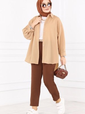 Kahve Beli Lastikli Dabıl Pantolon Kahve Beli Lastikli Dabıl Pantolon