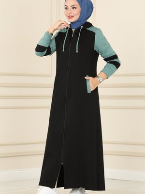 Siyah & Mint Garnili Spor Ferace Siyah & Mint Garnili Spor Ferace