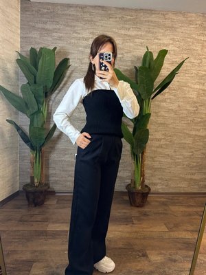 Siyah Palazzo Pantolon