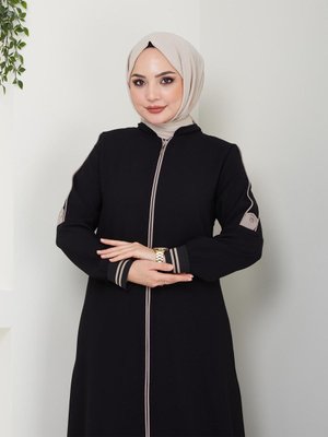 Kol Ribanalı Omuz Detaylı Ferace