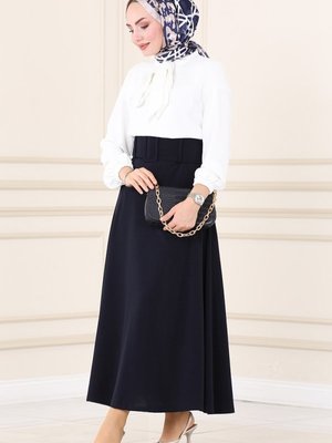 Lacivert Kemerli Scuba Etek Lacivert Kemerli Scuba Etek