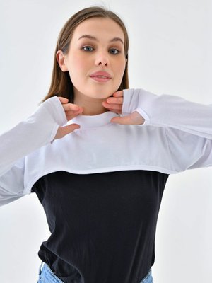 Beyaz Balıkçı Parmaklı Boyunluklu Kolluk