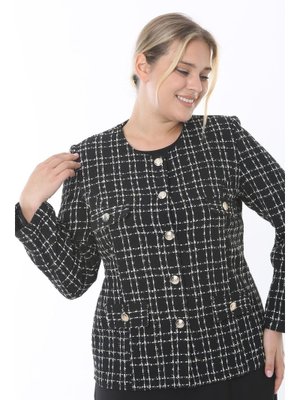 Büyük Beden Siyah Tek Ceket