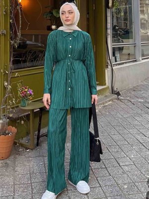 Fitilli Pliseli İkili Takım