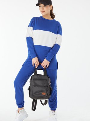 Saks Bisiklet Yaka Uzun Kollu Garnili Eşoman Takımı