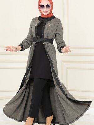 Vizyon Eteği Fırfırlı Kışlık Elbise & Ferace