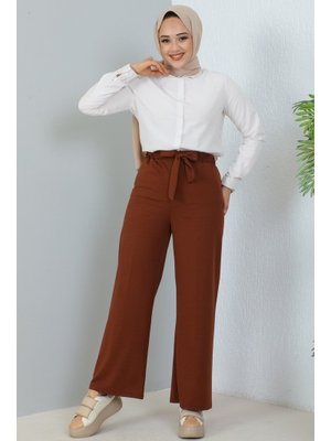 Kahverengi Kuşakli Pantolon